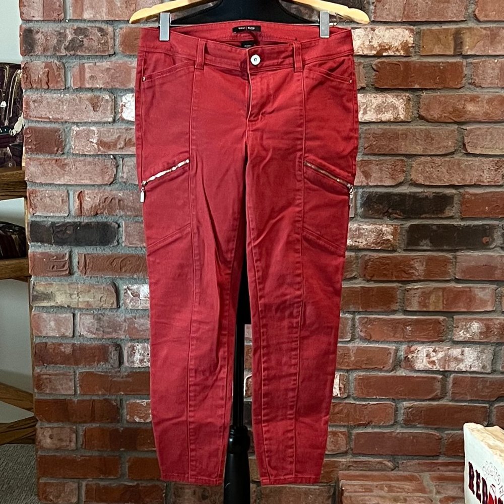 White House Black Market Red Ankle Pants